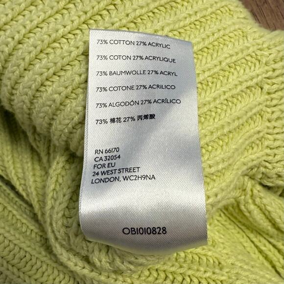 Free People Layer Cake Sweater Ruffle Mock Neck Chunky Knit Key Lime Size XS - Picture 8 of 9